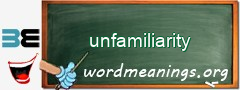 WordMeaning blackboard for unfamiliarity